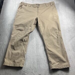 Duluth Trading Cargo Pants Mens 46x30 Flex Fire Hose Canvas Workwear Brown